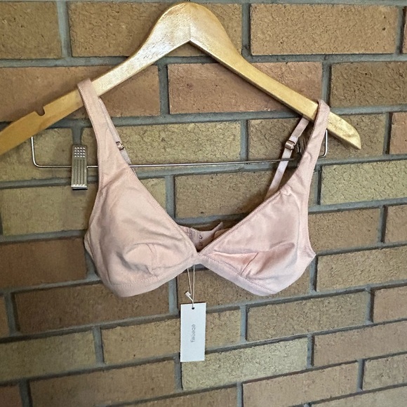 NWT Eberjey Pima Goddess V Neck Stretch Cotton Bralette Color Buff Size XS/S - Picture 2 of 6